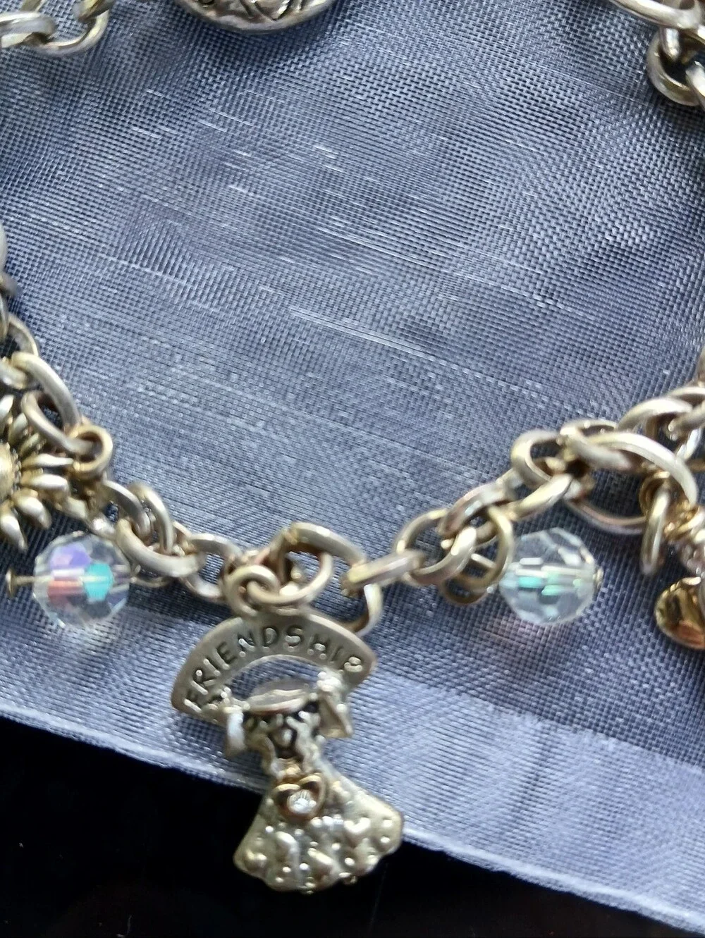 Angels Friendship Charm Bracelet Silvertone Faith Religious Heart Jewelry - Picture 4 of 10
